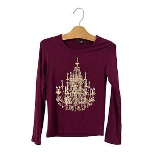 Imoga Ariana Chandelier Shirt Long Sleeves Embellished Jewels Girls Size 8